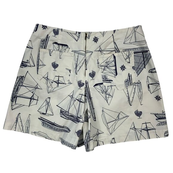Tory Burch Adrift Skort Shorts 28 Navy Sea New Ivory Spinaker Nautical Sailing - Picture 11 of 12